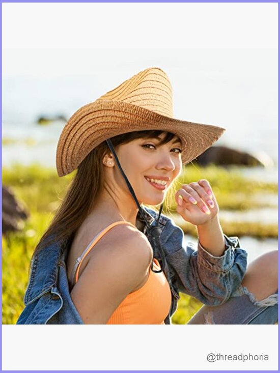 18 Straw Cowboy Hats and Bandanas Set - Western Party Costume Accessories